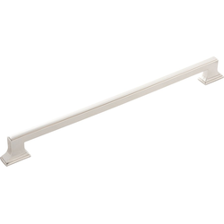 13-9/16 Inch Wide and 12 Inch Center to Center Brownstone Pull, Polished Nickel