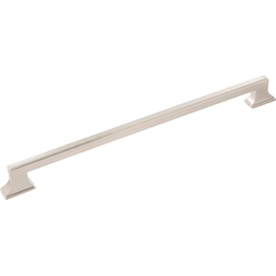 13-9/16 Inch Wide and 12 Inch Center to Center Brownstone Pull, Satin Nickel