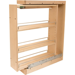 Final Sale, 3 Inch Width Base Cabinet Filler Pull-Out Organizer with Grass Elite Undermount Slides, Maple
