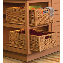 Final Sale, Free-Standing 11-1/4 Inch Wide Wicker Basket, 7-3/4 Inch Height x 21-1/4” Deep, Natural Brown