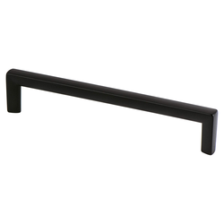 Berenson Metro 6-5/16 Inch Center to Center Matte Black Cabinet Pull, Contemporary Zinc Handle for Modern Interiors