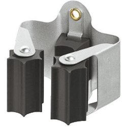 Single Broomstick Holder, Bright Galvanized