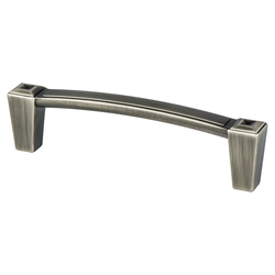 Berenson Connections 3-3/4 Inch Center to Center Vintage Nickel Cabinet Pull, Zinc Material, Transitional Style