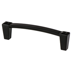 Berenson Connections 3-3/4 Inch Center to Center Matte Black Cabinet Pull, Zinc Material, Transitional Style