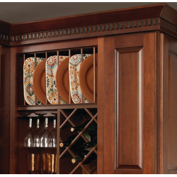 Wooden Plate Rack Cabinet Accessory, Maple