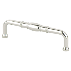 Berenson Designers Group 10, 4 Inch Center to Center Polished Nickel Cabinet Pull, Zinc Material, Transitional Style
