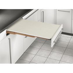 Final Sale, Rapid Pull-Out 31-1/2" Extension Wood Tambour Table, Minimum required drawer opening 22-1/8" wide x 4-1/4" high, White/Gray Dotted