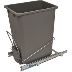 Final Sale, Final Sale, Single 36 Quart Reduced Depth Wire Waste Pull-Out, Minimum Cabinet opening 12" wide x 14-1/4" Deep x 19-1/4" High, Holder: Chrome, Bin: Gray