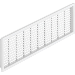 Rectangular Ventilation Grill, 9.3 Inches Squared Vent Area, White