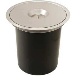 12 Quart Round Single Waste Bin for Flush or Surface Mounting, Black