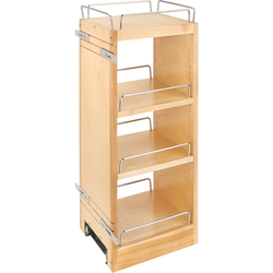 9-1/2 Inch Width Pull-Out Organizer with Soft-Close for Full Access 30" High and 12" Wall Cabinets, Natural, Min. Cabinet Opening: 12" W x 10-7/8" D x 30" H