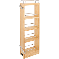 5 Inch Width Pull-Out Organizer with Soft-Close for Face Frame 36" High and 9" Wall Cabinets, Natural, Min. Cabinet Opening: 5" W x 10-7/8" D x 36" H
