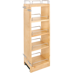 8 Inch Width Pull-Out Organizer with Soft-Close for Face Frame 36" High and 12" Wall Cabinets, Natural, Min. Cabinet Opening: 8" W x 10-7/8" D x 36" H