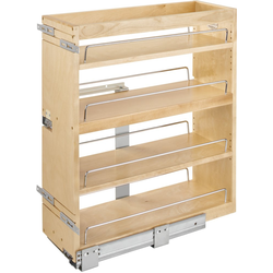 9-3/4 Inch Width Base Cabinet Bottom and Side Mount Pull-Out Organizer with Blumotion Soft-Close Slides for Face Frame 12" Wall Cabinets, Natural, Min. Cabinet Opening: 8-1/2"W x 22-3/4"D x 25-5/8"H