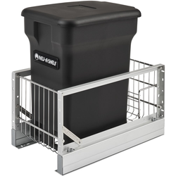 24 Quart Aluminum Bottom Mount Compo+ Bin Pull-Out, Black, Min. Cabinet Opening: 12"W x 18"D x 19-5/16"H