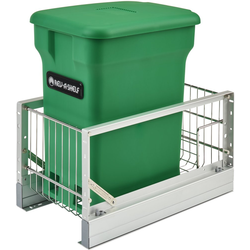 24 Quart Aluminum Bottom Mount Compo+ Bin Pull-Out, Green, Min. Cabinet Opening: 12"W x 18"D x 19-5/16"H