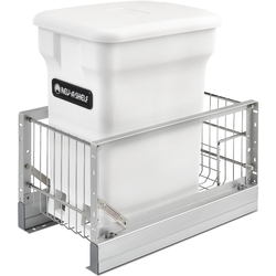 24 Quart Aluminum Bottom Mount Compo+ Bin Pull-Out, White, Min. Cabinet Opening: 12"W x 18"D x 19-5/16"H