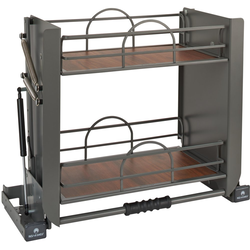  Premiere Two-Tier Cabinet Pull-Down Shelving System for Minimum Cabinet Opening 22" Width x 18-5/8" Height x 10-3/4" Depth, Orion Gray 