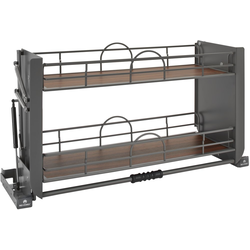  Premiere Two-Tier Cabinet Pull-Down Shelving System for Minimum Cabinet Opening 33" Width x 18-5/8" Height x 10-3/4" Depth, Orion Gray 