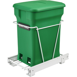 24 Quart Single Wire Bottom Mount Compo+ Recycle Center for 15" Base Cabinets, Green, Min. Cabinet Opening: 12"W x 16"D x 18-3/16"H