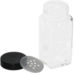 4 Oz 12-Pack Square Glass Spice Bottles, Glass