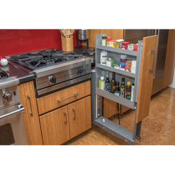 3 Shelf Levitator Narrow Pull Out and Up Storage Rack Right Facing