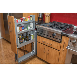 3 Shelf Levitator Narrow Pull Out and Up Storage Rack Left Facing