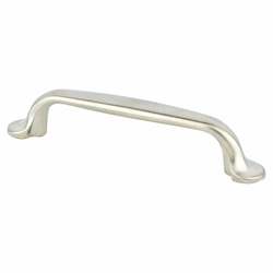 Berenson Valencia 96mm CC Brushed Nickel Flat Pull, Zinc Material, Transitional Style, 4-15/16in. Length, Perfect for Cabinets and Drawers