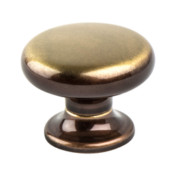 Berenson Valencia 1-3/16 Inch Diameter Brushed Bronze Cabinet Knob, Zinc Material, Transitional Style, Mix and Match Collection