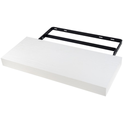 24 Inch Width x 10 Inch Depth Low Profile Floating Shelf System, White