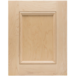 Cabinet Door Sample, Unfinished Maple Square Veneer Panel Applied Molding, 12 inch Width x 15 inch Height