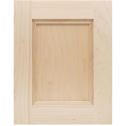 Cabinet Door Sample, Unfinished Maple Square Veneer Panel Applied Molding, 12 inch Width x 15 inch Height
