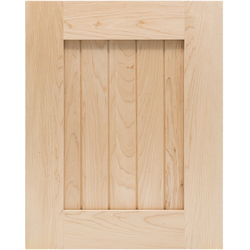 Cabinet Door Sample, Clear Coat Maple Square Solid "v" Groove Panel, 12 inch Width x 15 inch Height