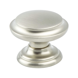 Berenson Euro Classica Traditional 1-3/8 Inch Diameter Brushed Nickel Cabinet Knob, Zinc Material, Ideal for Cabinets and Drawers