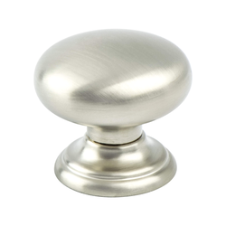 Berenson Euro Classica Traditional Style Knob, 1-3/8" Diameter, Brushed Nickel Finish, Zinc Material, Ideal for Cabinets
