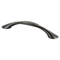 Berenson Overture 5-1/16 Inch Center to Center Rustic Black Nickel Cabinet Pull, Artisan Style Zinc Material