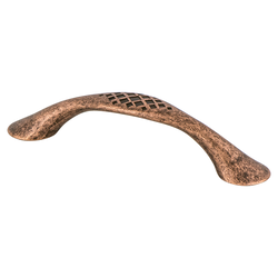 Berenson Overture 3-3/4 Inch Center to Center Rustic Copper Cabinet Pull, Artisan Style, Zinc Material
