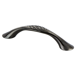 Berenson Overture 3-3/4 Inch Center to Center Rustic Black Nickel Cabinet Pull, Artisan Style Zinc Material