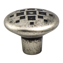 Berenson Overture 1-5/16 Inch Diameter Rustic Nickel Cabinet Knob, Artisan Style Zinc Material with 1in. Projection