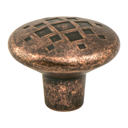 Berenson Overture 1-5/16 Inch Diameter Rustic Copper Cabinet Knob, Artisan Style, Zinc Material, Ideal for Businesses