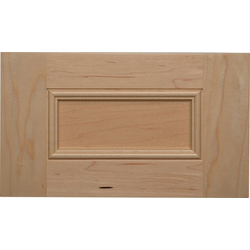 Drawer Front Sample, Unfinished Maple Square Veneer Panel Applied Molding, 15 inch Width x 7 inch Height