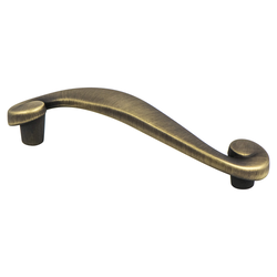 Berenson Sonata 3-3/4 Inch Center to Center Rustic Brushed Brass Cabinet Pull, Artisan Style Zinc Material
