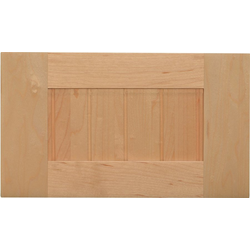 Drawer Front Sample, Unfinished Maple Square Solid "v" Groove Panel, 15 inch Width x 7 inch Height