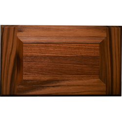 Drawer Front Sample, Unfinished Walnut Square Solid Reverse Panel , 15 inch Width x 7 inch Height