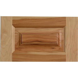 Drawer Front Sample, Unfinished Hickory Square Raised Panel, 15 inch Width x 7 inch Height