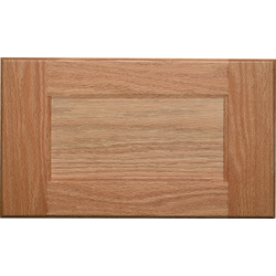 Drawer Front Sample, Unfinished Red Oak Square Veneer Panel, 15 inch Width x 7 inch Height
