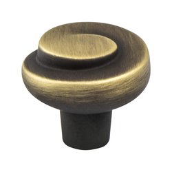 Berenson Sonata 1-3/16 Inch Diameter Rustic Brushed Brass Cabinet Knob, Artisan Style Zinc Material for Home and Business