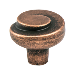 Berenson Sonata 1-3/16 Inch Diameter Rustic Copper Cabinet Knob, Artisan Style, Zinc Material, Ideal for Businesses