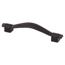 Berenson Opus 3-3/4 Inch Center to Center Rubbed Bronze Cabinet Pull, Zinc Material, Transitional Style