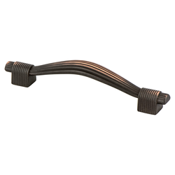 Berenson Opus 3-3/4 Inch Center to Center Verona Bronze Cabinet Pull, Zinc Material, Transitional Style